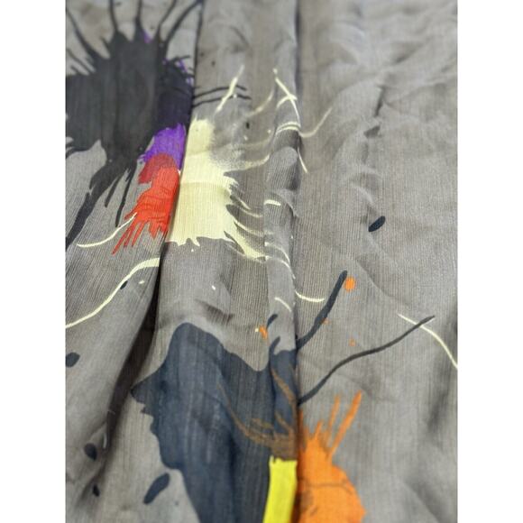 5th Fifth Culture Womens Dress Brown Paint Splatter One Shoulder Dress Sz L - Picture 2 of 7